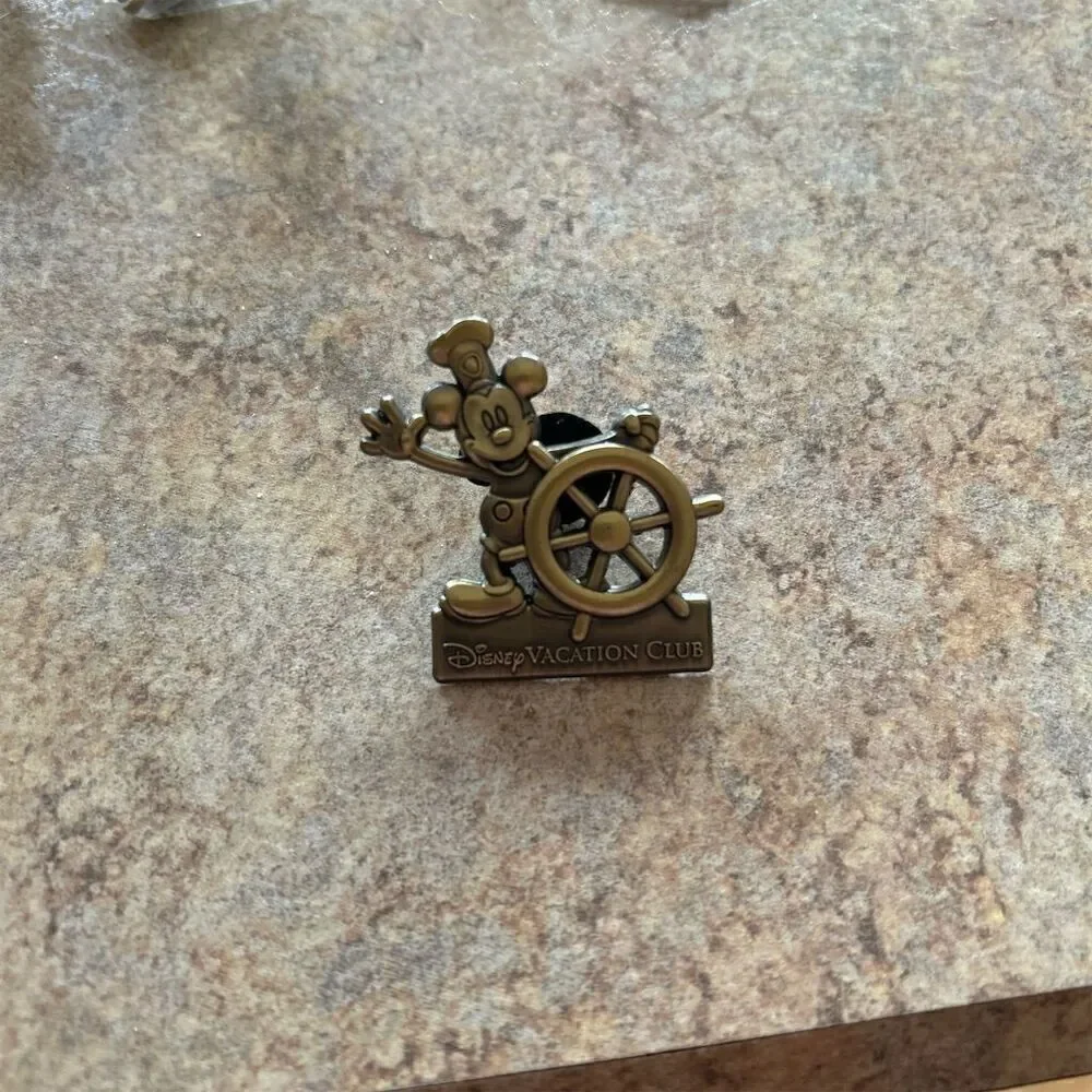 Disney Vacation Club Steamboat Willie Mickey Mouse Ship Wheel Collectible Pin